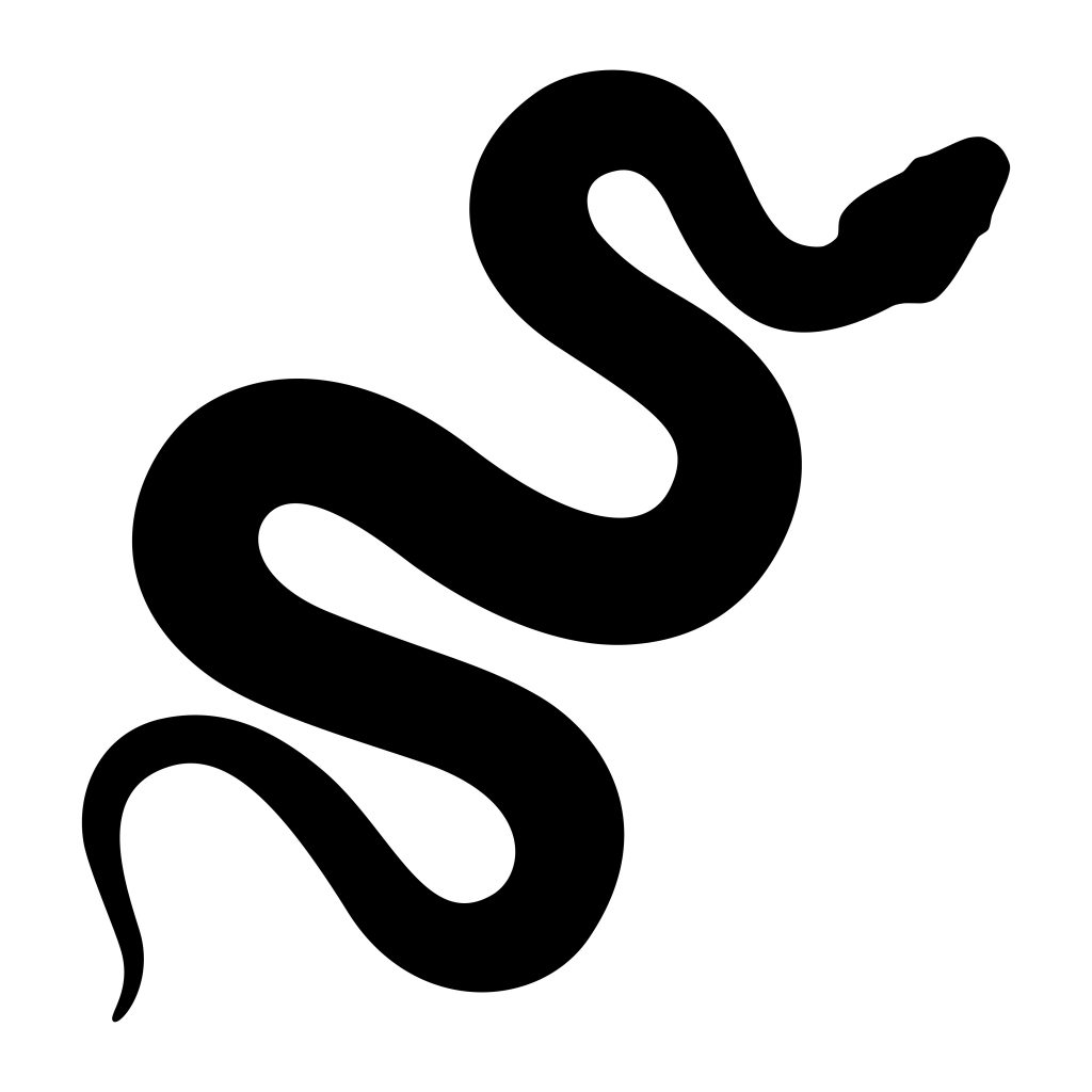 Силуэт змеи на белом фоне